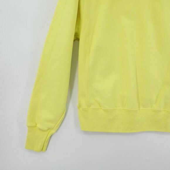 Champion Reverse Weave Hoodie Sweater Mens Medium Yellow Graphic Logo Cadmium - Picture 9 of 16